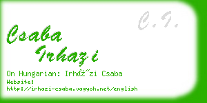 csaba irhazi business card